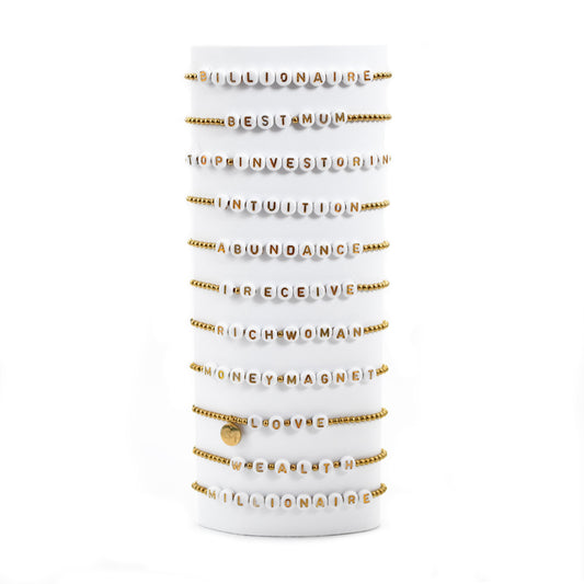 Affirmationsarmbänder White-Gold