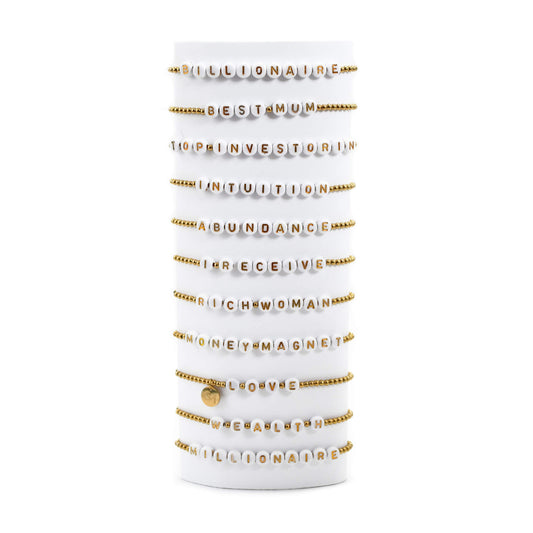 Affirmationsarmbänder White-Gold